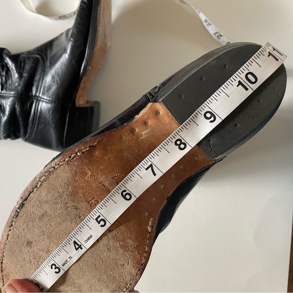 Vintage Lucchese Black Leather Classic Western Cowboy Boots 10/11 - Picture 3 of 15